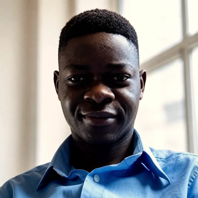 Emmanuel Moses working on a client website project in warm natural light